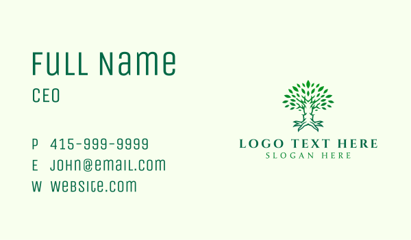 Organic Tree Agriculture Business Card Design Image Preview