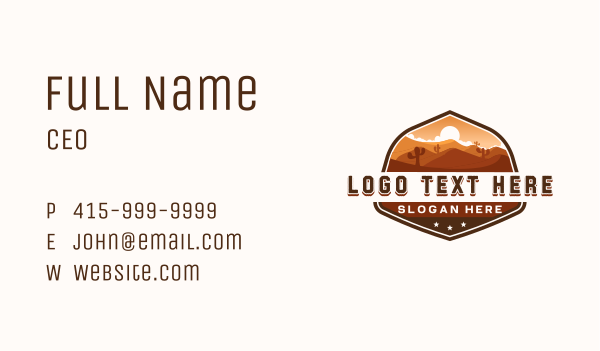 Western Desert Dunes Business Card Design Image Preview