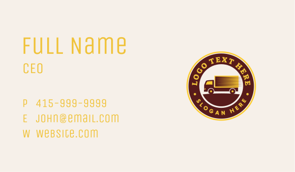 Delivery Truck Logistics Business Card Design Image Preview