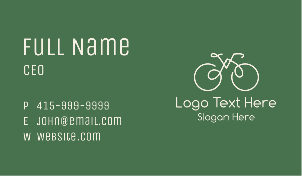 Green Bicycle Bike Business Card Design Image Preview