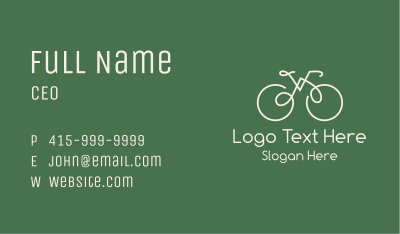 Green Bicycle Bike Business Card Image Preview