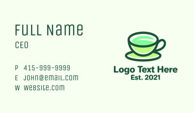 Tea Cup Leaf  Business Card