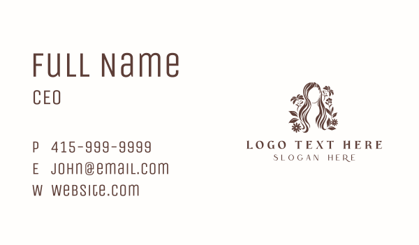 Floral Woman Hair Salon Business Card Design Image Preview