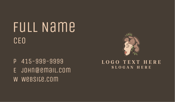 Lady Face Leaf Business Card Design Image Preview