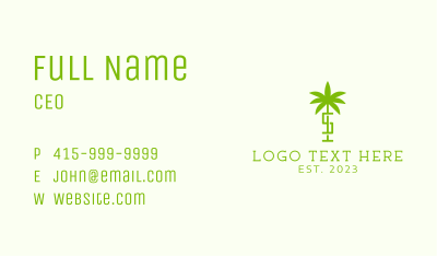 Palm Tree Letter S  Business Card Image Preview