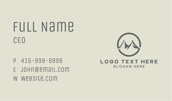 Abstract Mountain Circle Business Card Design Image Preview