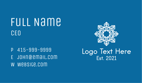 Snowflake Pattern Outline  Business Card Design Image Preview