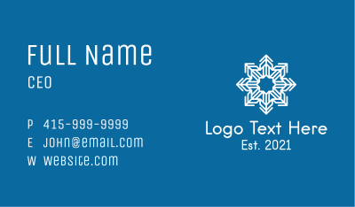 Snowflake Pattern Outline  Business Card Image Preview