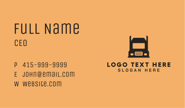 Black Cargo Freight Trucker Business Card Design Image Preview