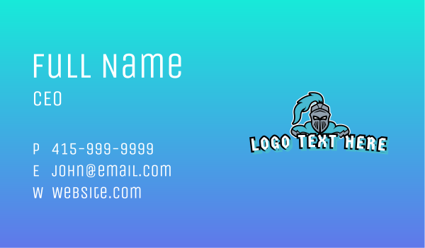 Knight Warrior Gaming Business Card Design Image Preview
