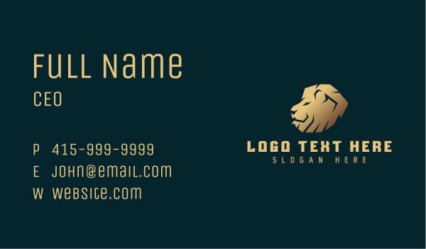 Wild Lion Safari Business Card Design Image Preview