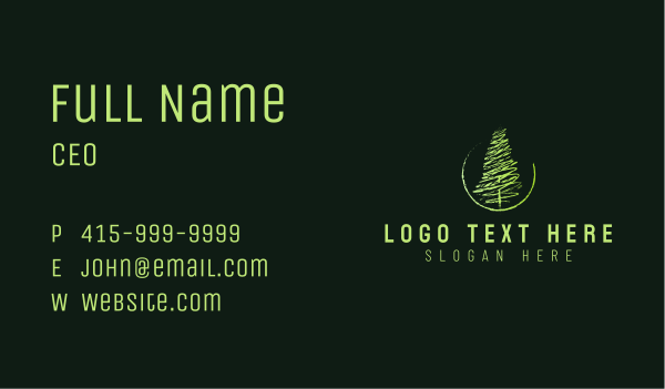 Pine Tree Painting Business Card Design Image Preview