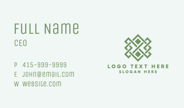 Handwoven Craft Textile Business Card Design Image Preview