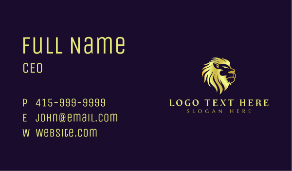 Lion Beast Wildlife Business Card Design Image Preview