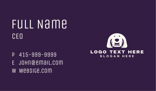 Dog Grooming Comb Business Card Design Image Preview