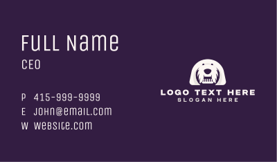 Dog Grooming Comb Business Card Image Preview