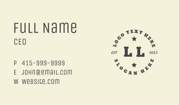 Classic League Lettermark Business Card Design Image Preview