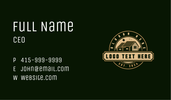 Cabin Roofing Property Business Card Design Image Preview