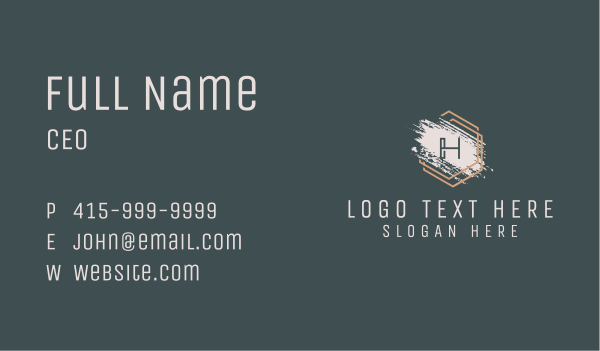 Luxury Brushstroke Letter H Business Card Design Image Preview