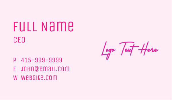 Fashion Signature Wordmark Business Card Design Image Preview