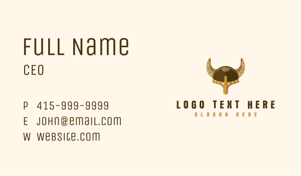 Viking Helmet Armory Business Card Design Image Preview