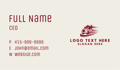 Trailer Truck Vehicle Business Card Image Preview