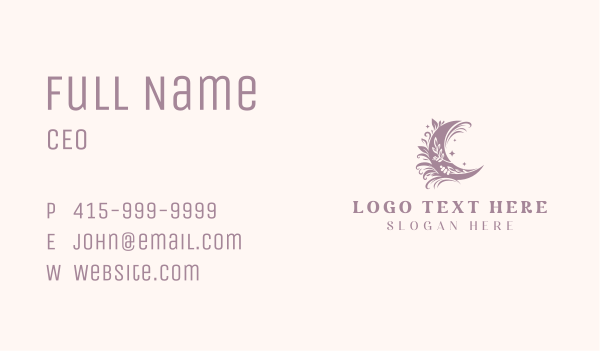 Boho Moon Crescent Business Card Design Image Preview