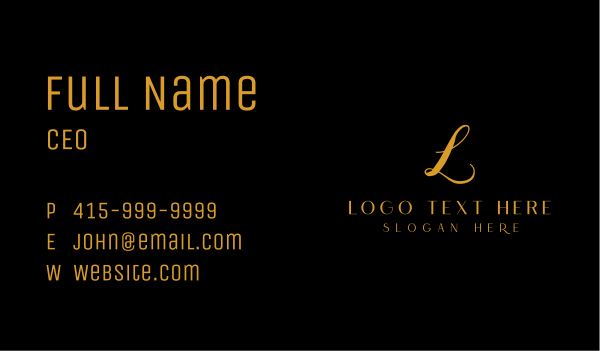 Gold Elegant Letter Business Card Design Image Preview