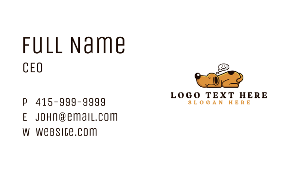 Sleeping Dog Dreaming  Business Card Design Image Preview