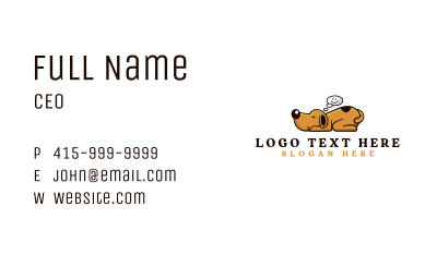 Sleeping Dog Dreaming  Business Card Image Preview