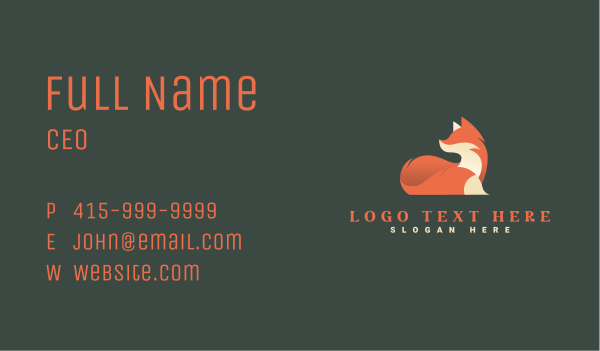Wild Forest Fox Business Card Design Image Preview