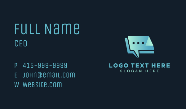 Chat Box Conversation  Business Card Design Image Preview