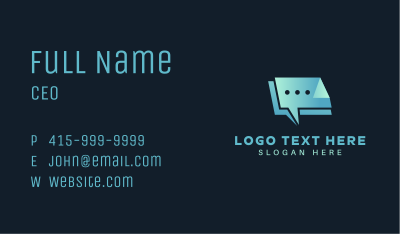 Chat Box Conversation  Business Card Image Preview