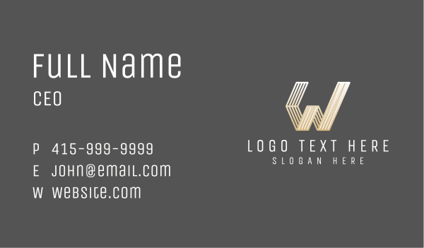 Line Ribbon Letter W Business Card Design Image Preview