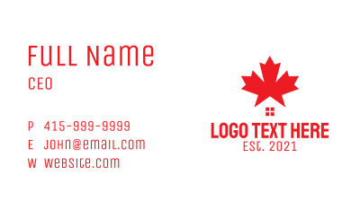 Red Canada House  Business Card
