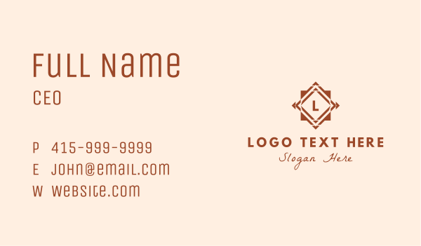 Brown Tile Letter Business Card Design Image Preview