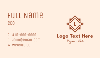 Brown Tile Letter Business Card