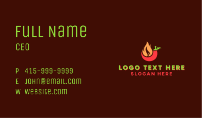 Flaming Chili Pepper Business Card Image Preview