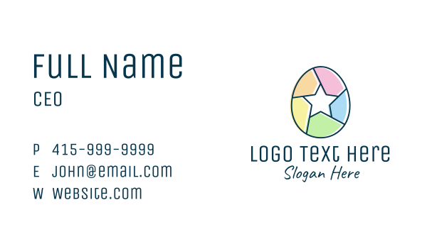 Colorful Egg Star  Business Card Design