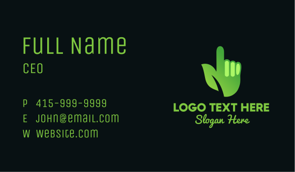 Green Environmental Hand Business Card Design Image Preview