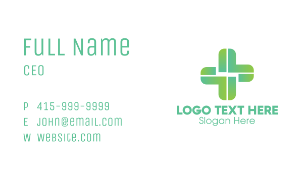 Gradient Medical Cross  Business Card Design Image Preview