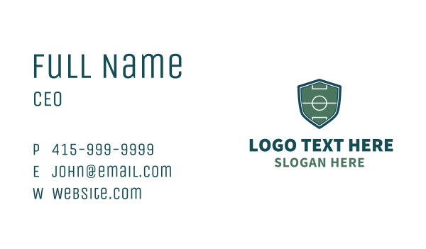 Football Field Shield Business Card Design Image Preview
