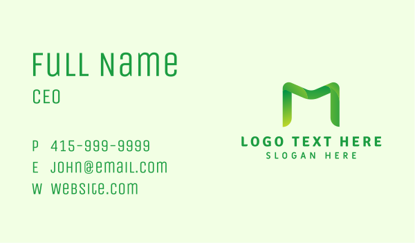 Green Letter M Business Card Design Image Preview