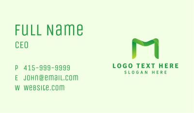Green Letter M Business Card Image Preview