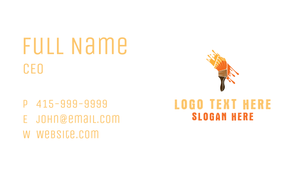 Paint Brush Splat Business Card Design Image Preview