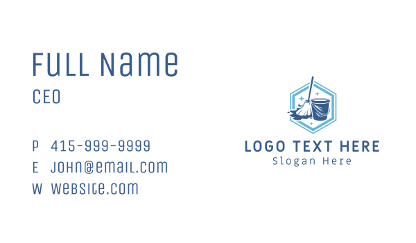 Cleaning Mop Bucket  Business Card Design Image Preview