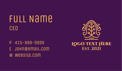 Golden Ornamental Bell Business Card Image Preview