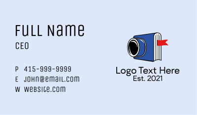 Camera Photography Book  Business Card Image Preview