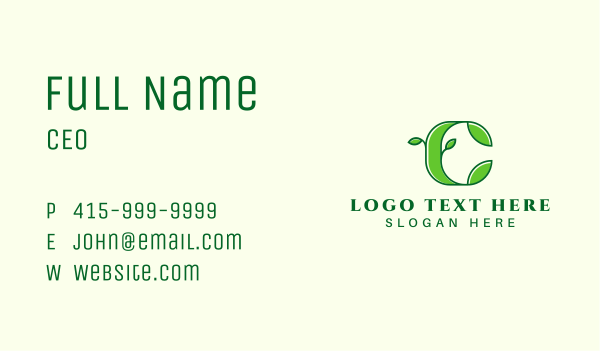 Vine Letter C Business Card Design Image Preview