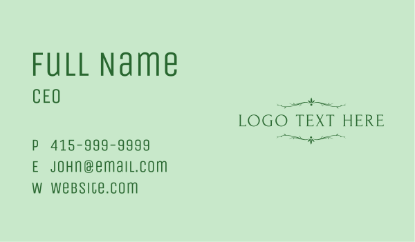 Forest Green Wordmark Business Card Design Image Preview